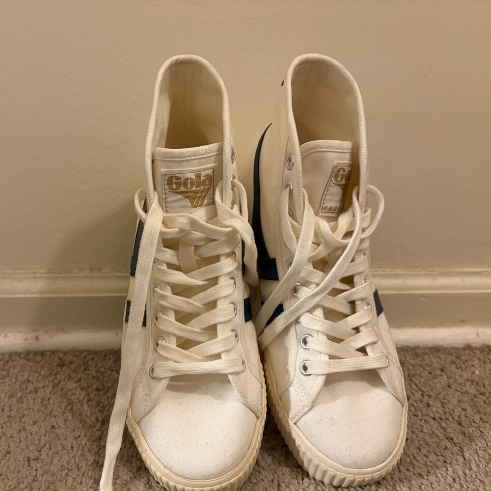 Gola White and Blue High-Top Sneakers